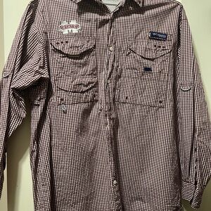 Columbia Brown Checkered Long Sleeve Shirt